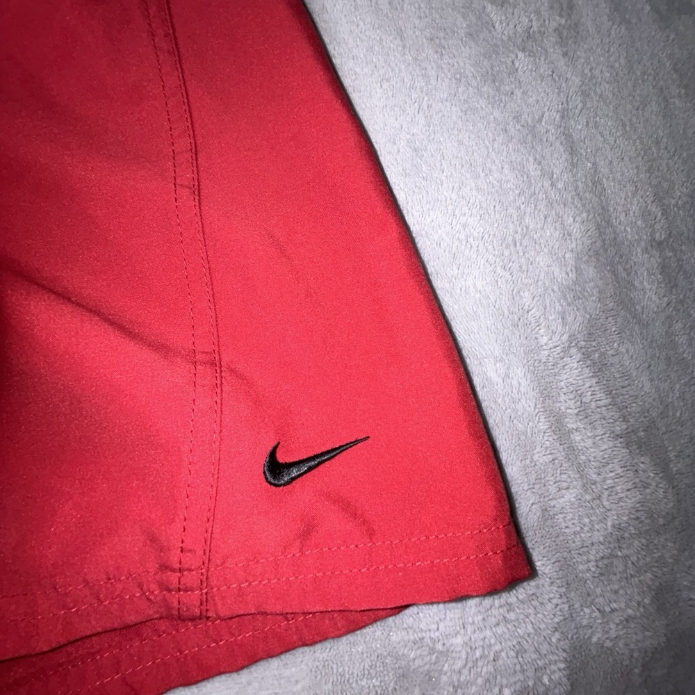 Nike Gray Tag Red Mesh Lined Swoosh Swim Board Shorts VINTAGE Y2K MENS XXL - Picture 3 of 10